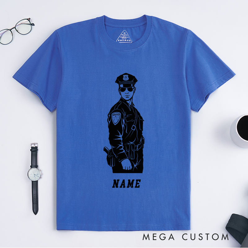 Personalized Classic Police Officer Illustration Design Gift for Police Officer T-Shirt