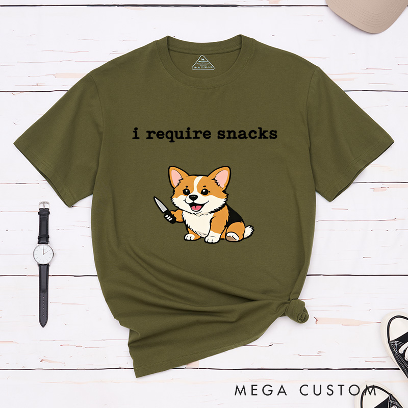 Personalized Pet Lover Funny I Require Snacks Pet Tee  Funny Goblincore Animal Lover Gift Cozy Snack Gremlin Tee T-Shirt