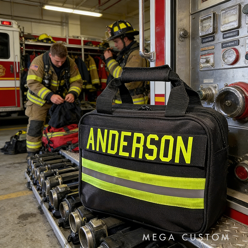 Personalized Custom Hi-Vis Gear Bag - Personalized Name Heavy-Duty Organizer with Reflective Stripes | Durable Water-Resistant Toiletry/Tool Bag
