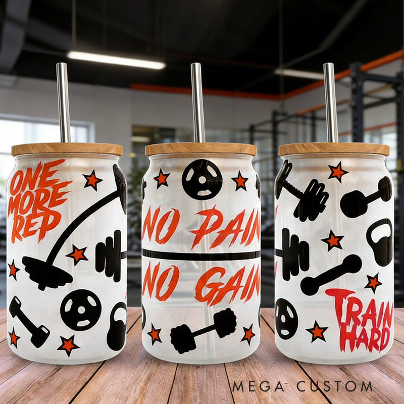 Personalized Gym Water Glasses Fitness Exercise Glass Gym Fuel Workout Motivational Glass Tumbler Birthday Gift for Gym Lover 