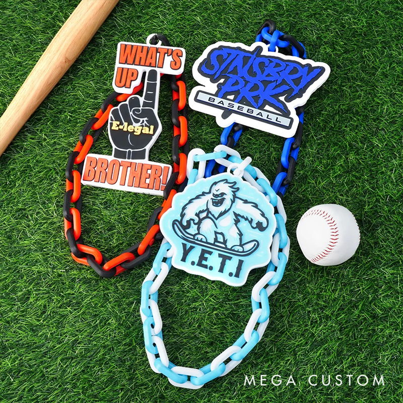 Personalized 3D Printed Sporty Team Logo Turnover Chain with Photo Birthday Game Day Gift for Team Members Sports Fans