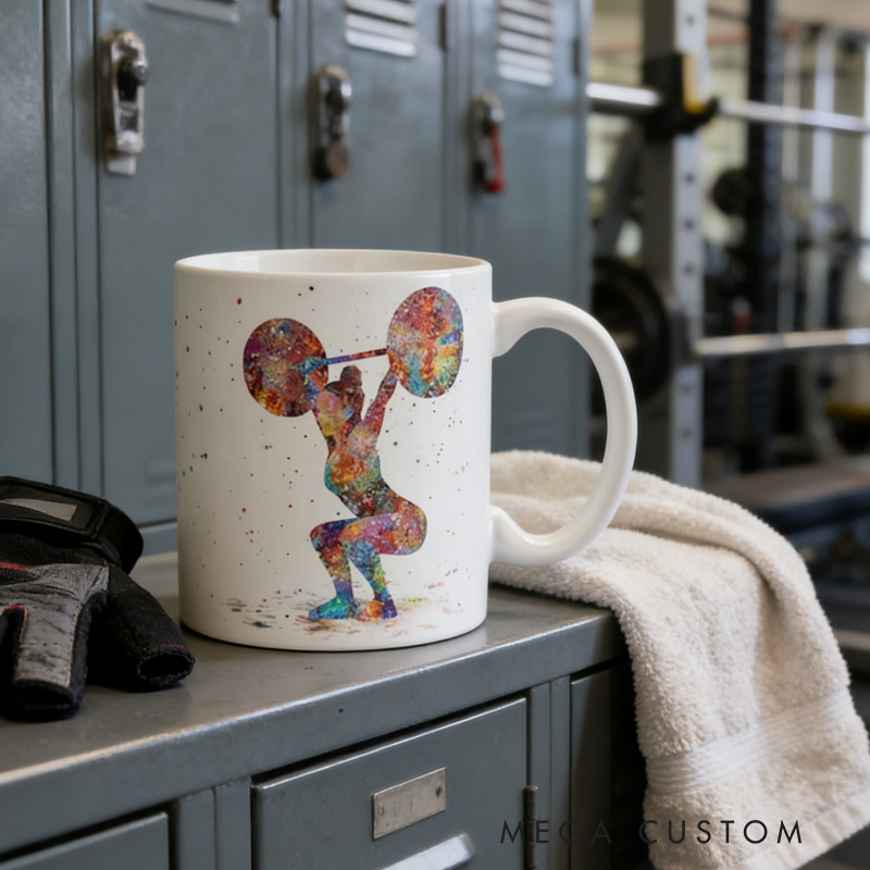 Personalized Couple Mug Fitness Gift Weightlifting Mug Female Weightlifter Gift Fitness Cup for Gym Lover