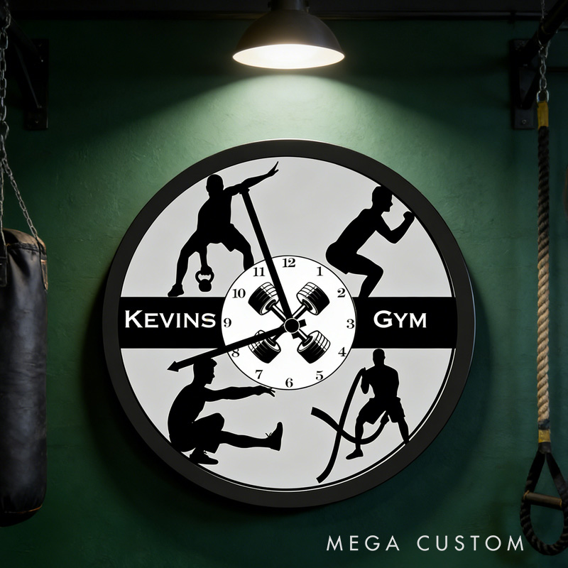 Personalized Fitness Gym Portrait Wall Clock Workout Clock Wall Clock for Gym Lover