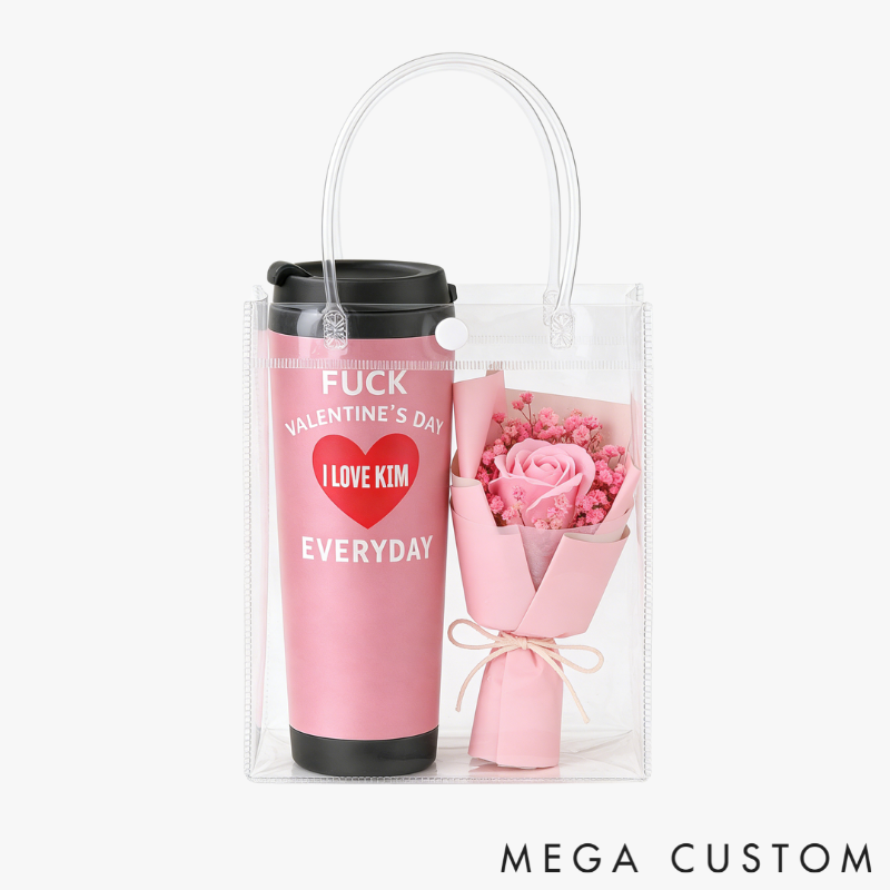 Personalized Anti-Valentine's but Love You Couple Tumbler Stainless Steel Engraved Heat Retention Gift for Lovers