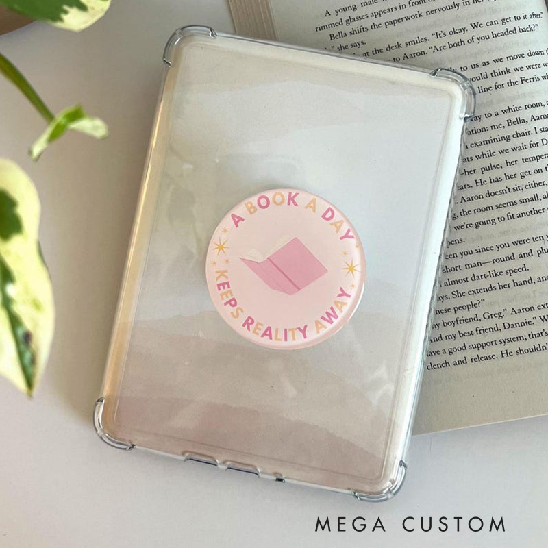 A Book a Day Keeps Reality Away Magnetic Kindle Grip MagSafe Kindle Grip Magnetic Kindle Holder Kindle Accessories Bookish Gifts for Her