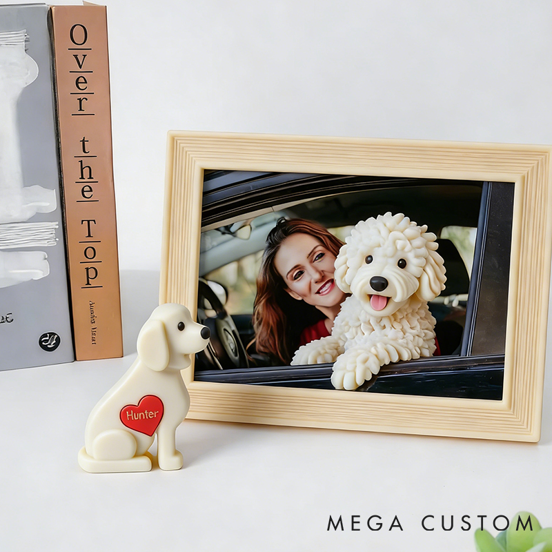 Personalized Dog Lover Mini Pocket Dog with Red Heart Name Collectible Statue Desk Decor Birthday Gift for Dog Lovers Owners