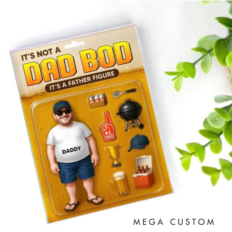 Personalized It's Not a Dad Bod It's a Farther Figure Acrylic Photo Block Plaque with Name Gift for Chef Baking Lovers Baker