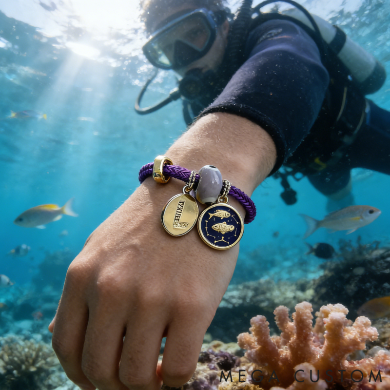 Personalized Zodiac Initials Couple Bracelet Engraved Constellation Charm Gift for Lovers Romantic Connection