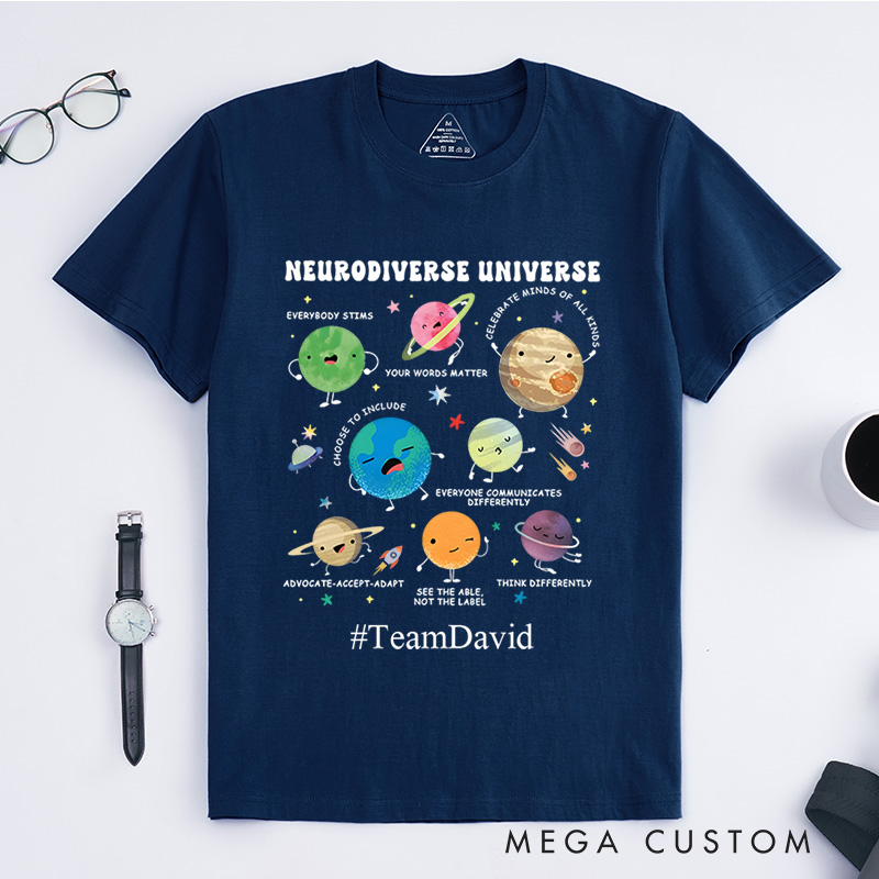 Personalized Neurodiverse Universe Celebrating Diversity And Inclusion T-Shirt  