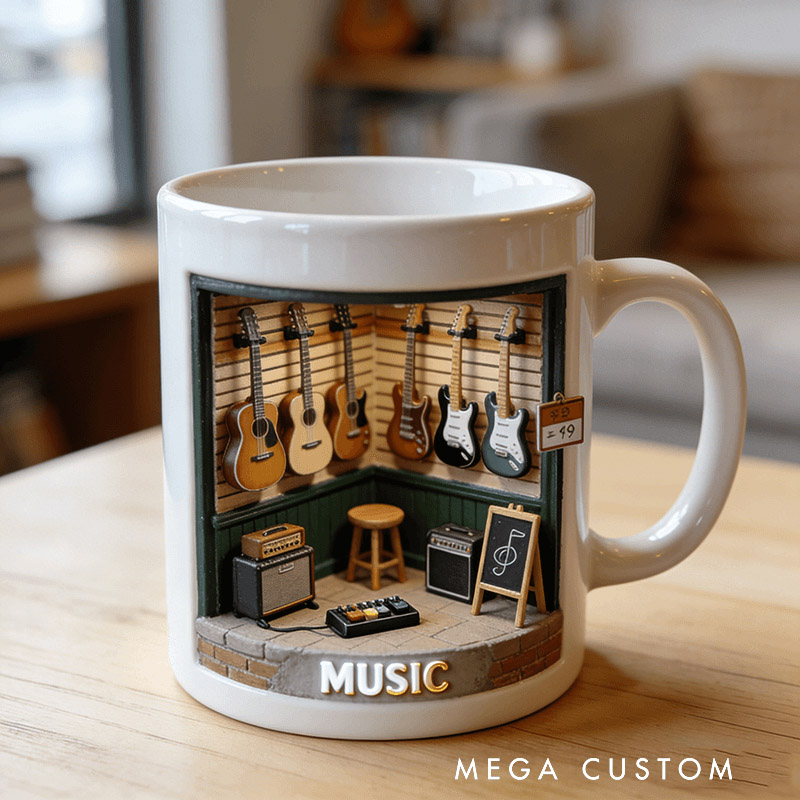 Personalized Musical Instrument Store Mug Custom Style and Name for Music Lovers for Musical Instrument Store Employees