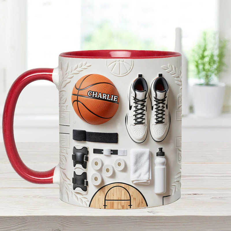 [Copy]Personalized Basketball Mug with Custom Name and Bold Player Silhouette Design Perfect Gift for Basketball Fans