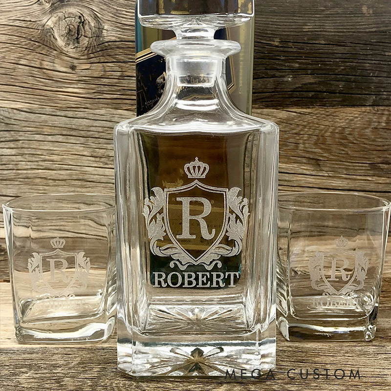 [Copy]Personalized Engraved Whiskey Glass Set Gift for Husband Boyfriend Father Valentine's Day Anniversary