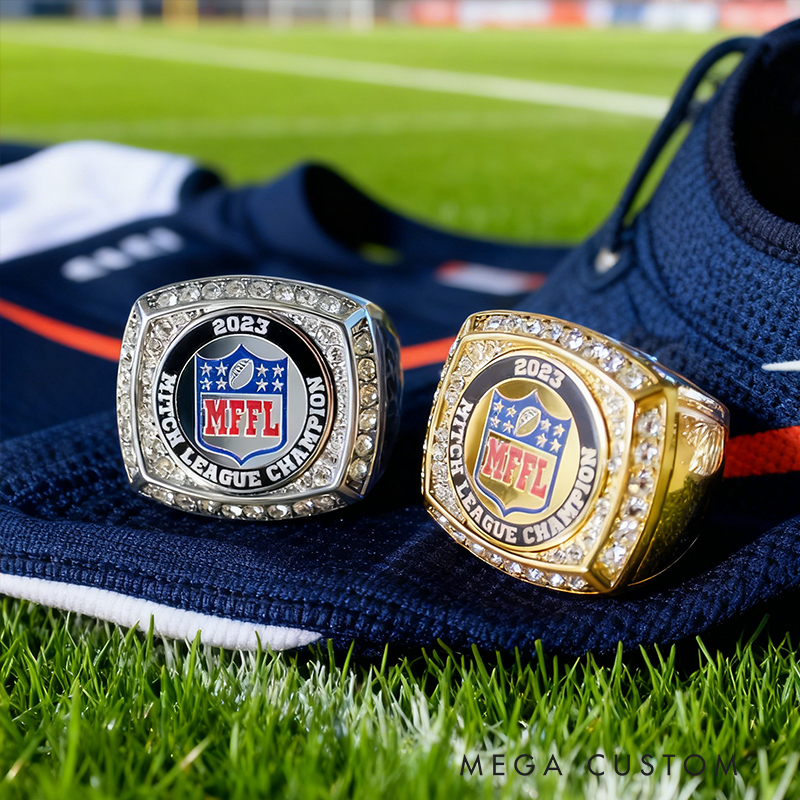 Personalized Custom Fantasy Football Championship Ring - Personalizable MFFL League Ring