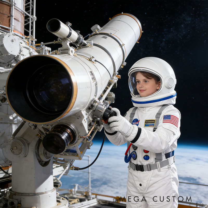 Personalized Kids Astronaut with Hat Holiday Play Costume Kids Astronaut Hat Embroidered Astronaut Clothing Set