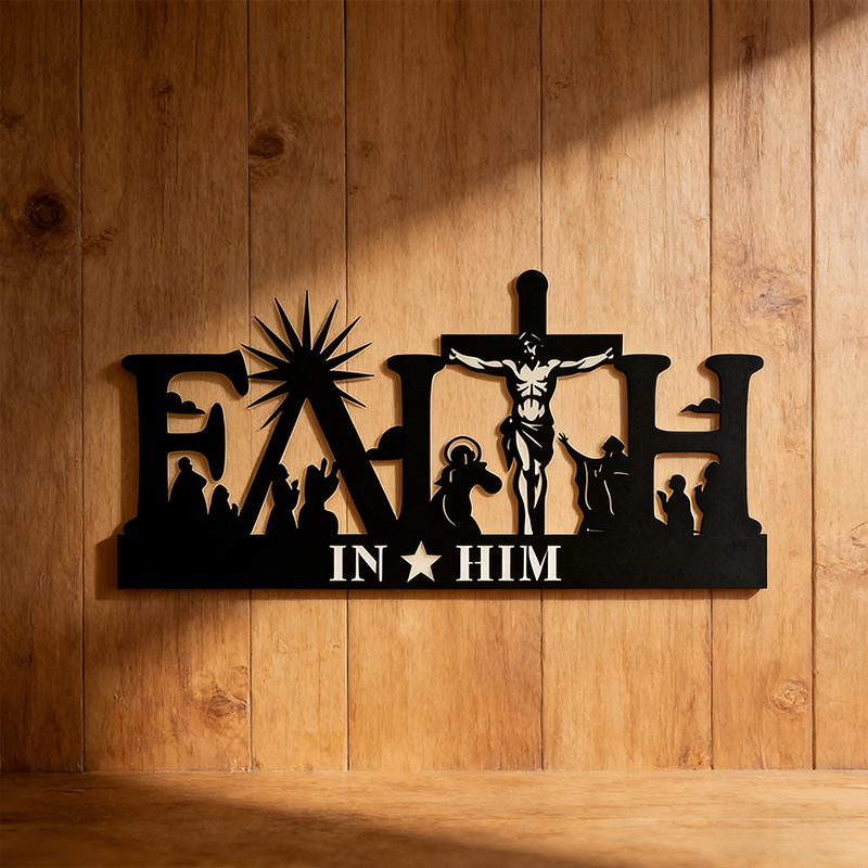 Personalized He is Risen Faith Metal Sign Wall Art Christian Home Decor Religious Gift Easter Gift for Family and Friends