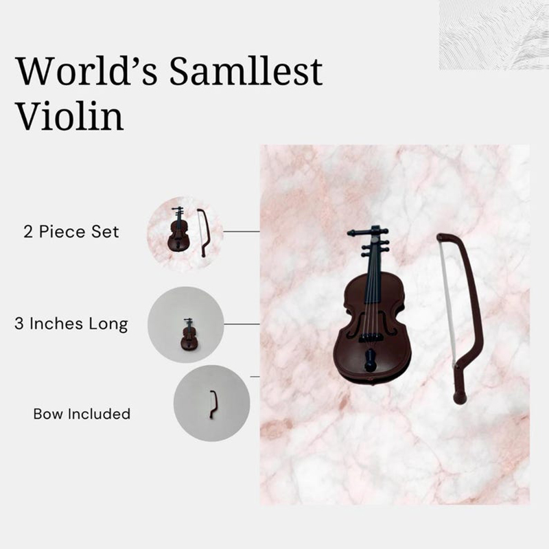 Personalized World's Tiniest Violin Funny Gift Customize the Back with Name or Text White Elephant Gifts Mini Novelty Joke World Smallest Violin for Kids Music Lovers Friends for Birthday Christmas Performance