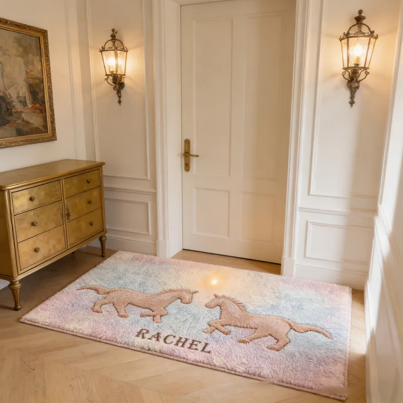 Personalized Rugs Riding Dreaming Horses Birthday Gift for Family Friends for Family for Riding Lovers Equestrian Lovers