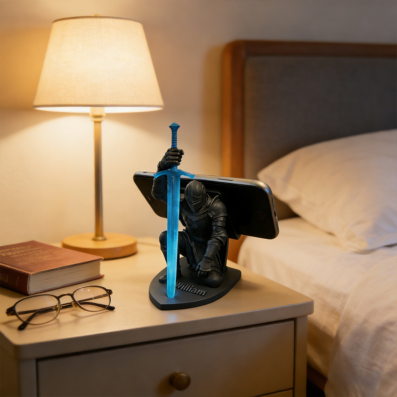 Personalized Armor of God 3D Printed Phone Stand with Custom Name Religious Gift Faith Gift for Christian Men