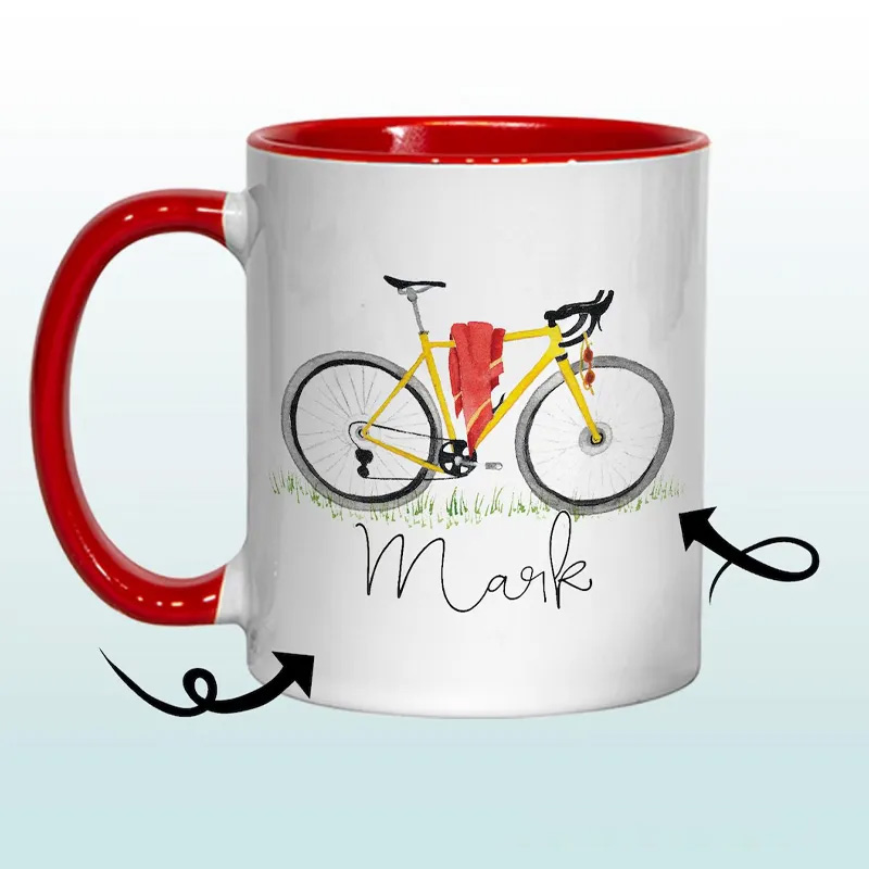Personalized Cycling Gift Mug Great Gift for Cyclists Road Bicycle Bike Biker Design