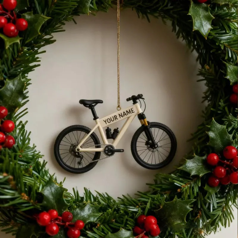 Personalized Mountain Bike Ornament Christmas Gift for Bicycle Rider Bike Xmas Ornament Bicycle Gift Idea