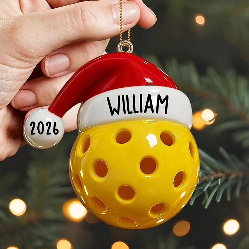 Personalized Sports-Themed Acrylic Christmas Ornament with Custom Name and Year  