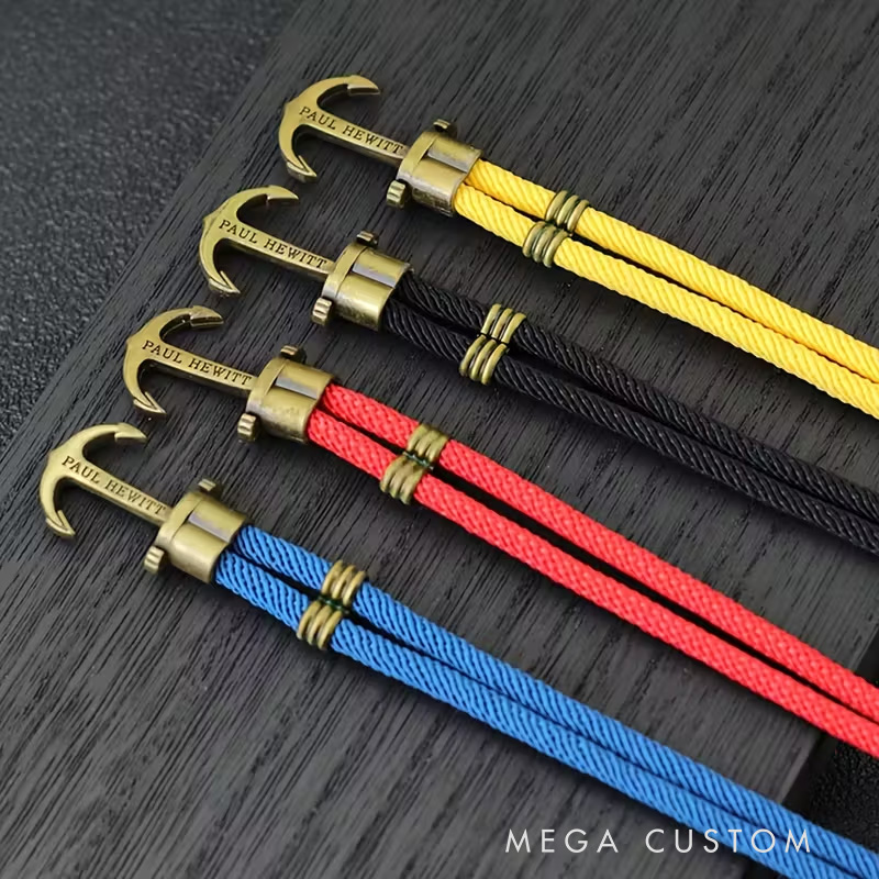 Personalized Bronze Pirate Bracelet Punk Fabric-Wrapped Men’s Gifts Father’s Day Valentine’s Day Groomsmen Bracelets