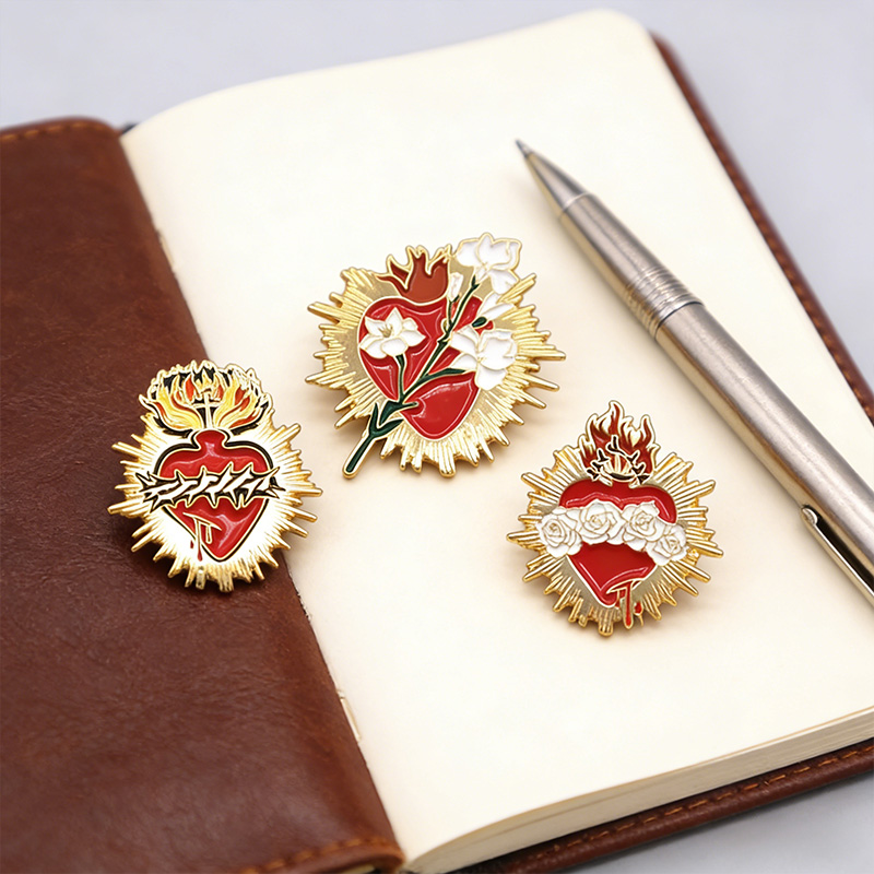 Personalized Immaculate Sacred Heart Pins Catholic Virgin Mary Gift Religious Gift for Friends and Family