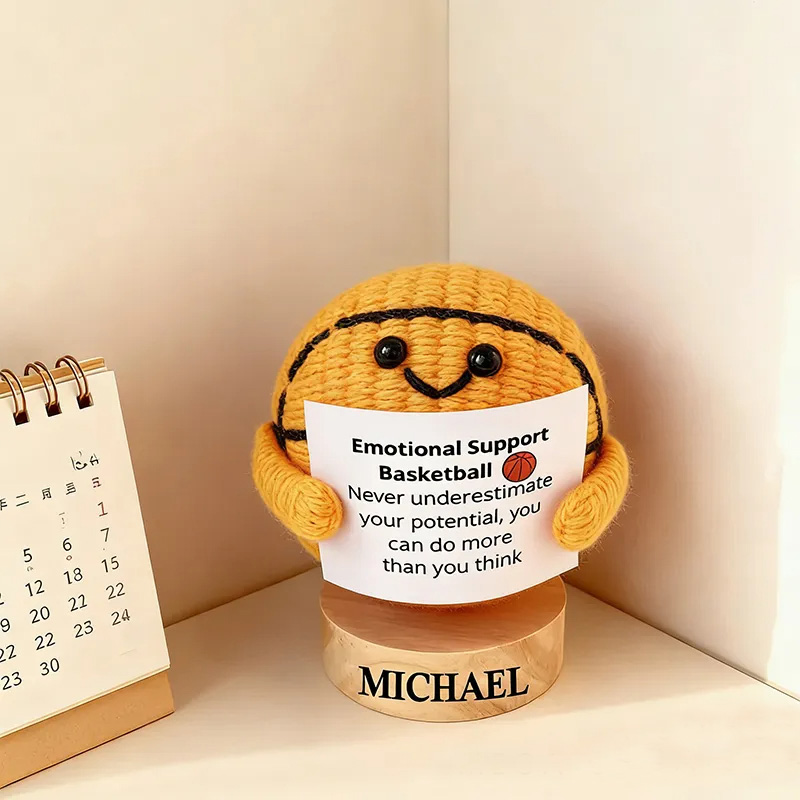 Personalized Emotional Support Basketball Toy with Name Cheer Up Gift For Basketball Team Player