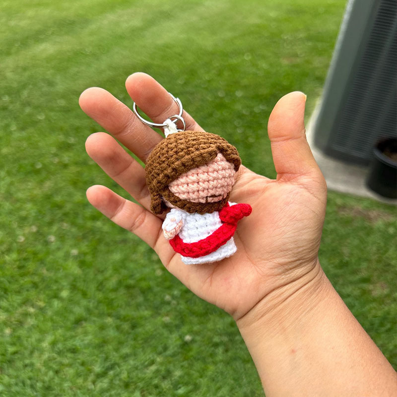 Personalized Crochet Mini Jesus Keychain and Hanging Christian Amigurumi Figurine Crochet Jesus Car Charm Religious Gift Prayer Corner Faith Gift