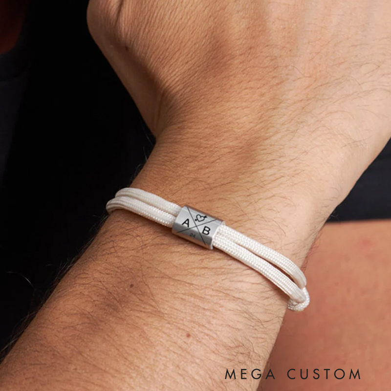 Personalized Men's bracelet Gift for couples Partner bracelet Valentine's Day Partner jewelry Friendship bracelet Sailing rope bracelet for Father's Day gift 