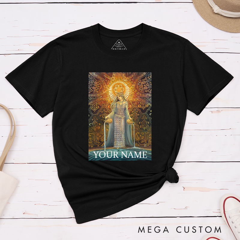 Personalized Goddess Tarot Art Classic T-Shirts Unique Spiritual Design Custom Name Gift Mystic Fantasy Lovers Boho Aesthetic Birthday Present