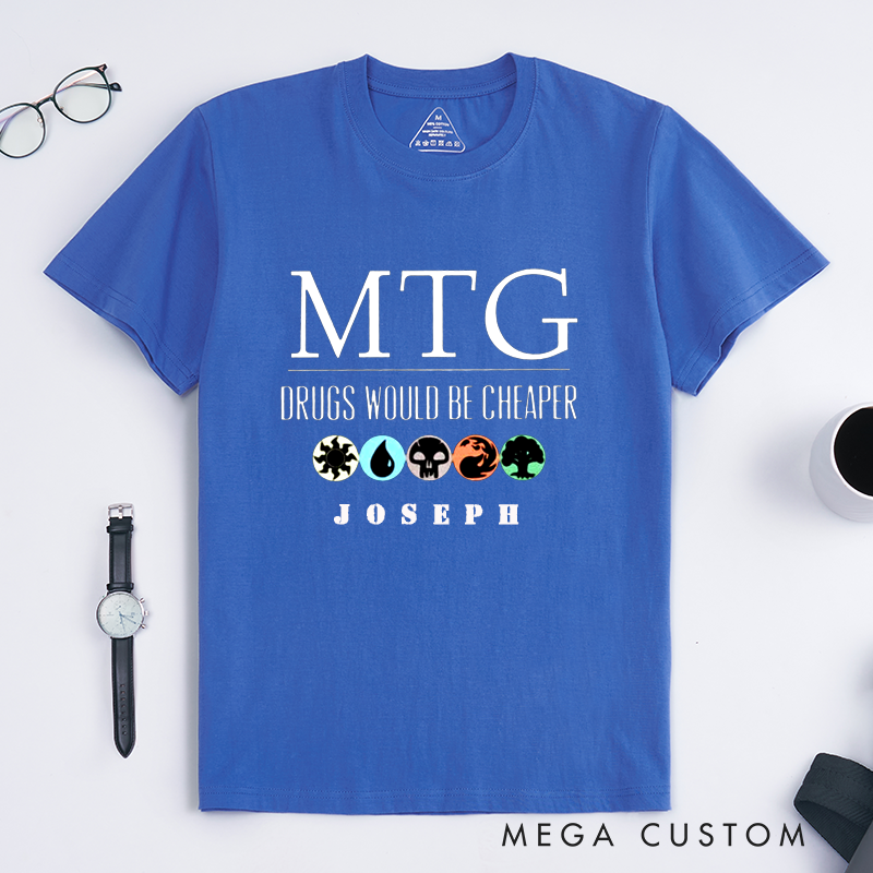 Personalized MTG Card Game Lover Classic T-Shirts Custom Name Unique Funny Gift for Board Game Fans Casual Unisex Tee 