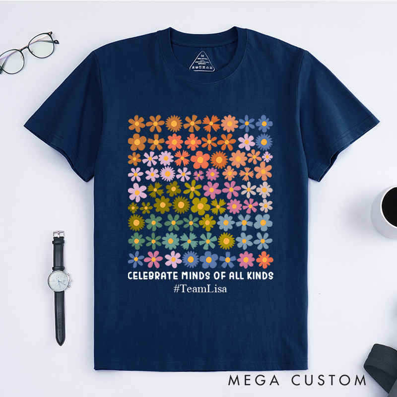 Personalized Celebrate Minds Of All Kinds Autism Awareness Inclusion Advocacy T-Shirt  