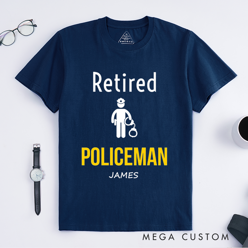 Personalized Police Retired Policeman Custom Design Gift for Police Officer T-Shirt