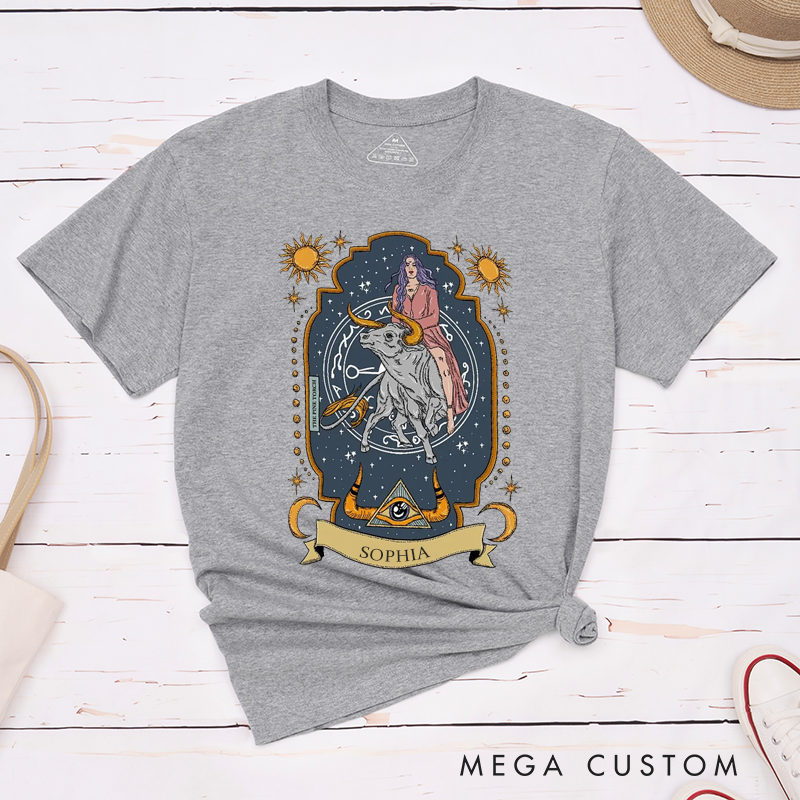 Personalized Taurus Zodiac Classic T-Shirts Custom Astrology Birthday Gift for Taurus Lovers Unique Horoscope Shirt Perfect for Astrology Fans