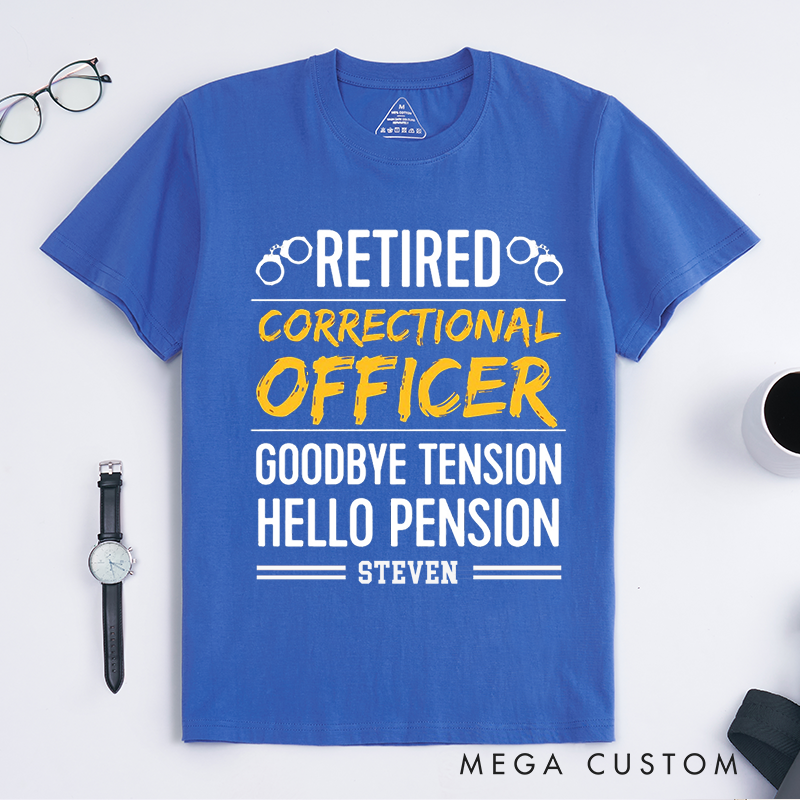 Personalized Retired Correctional Officer T-Shirt with Bold and Playful Typography Design Gift for Police Officer T-Shirt