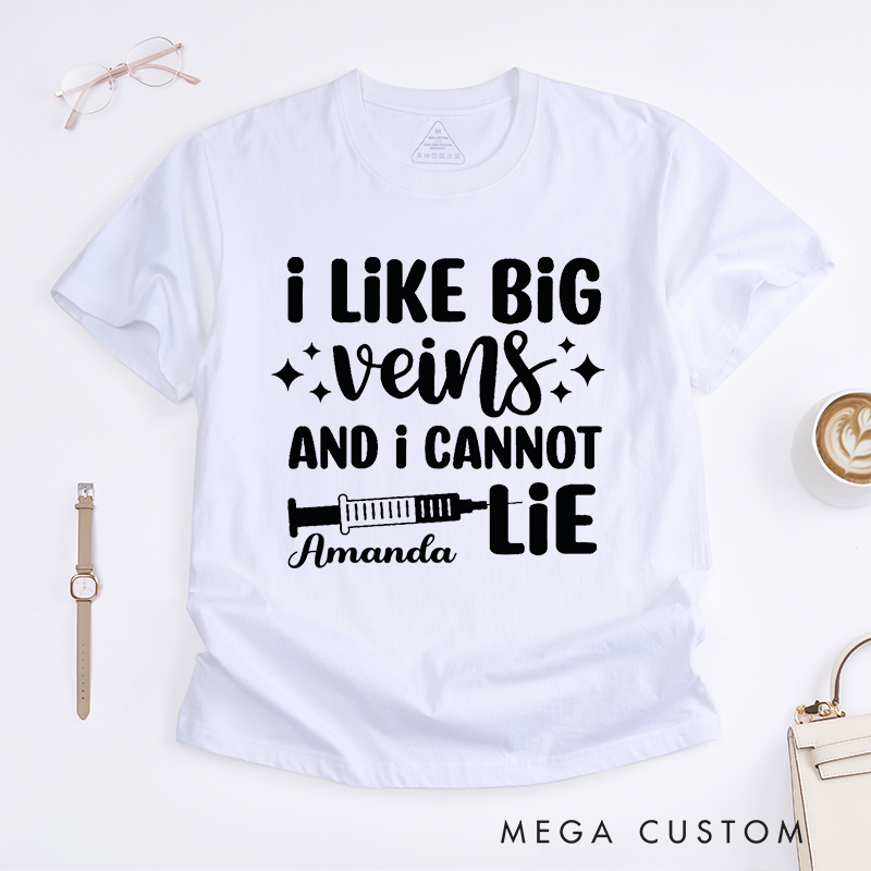 Personalized Funny Nurse T-Shirt with Bold Typography and Syringe Graphic Design Gift for Nurse