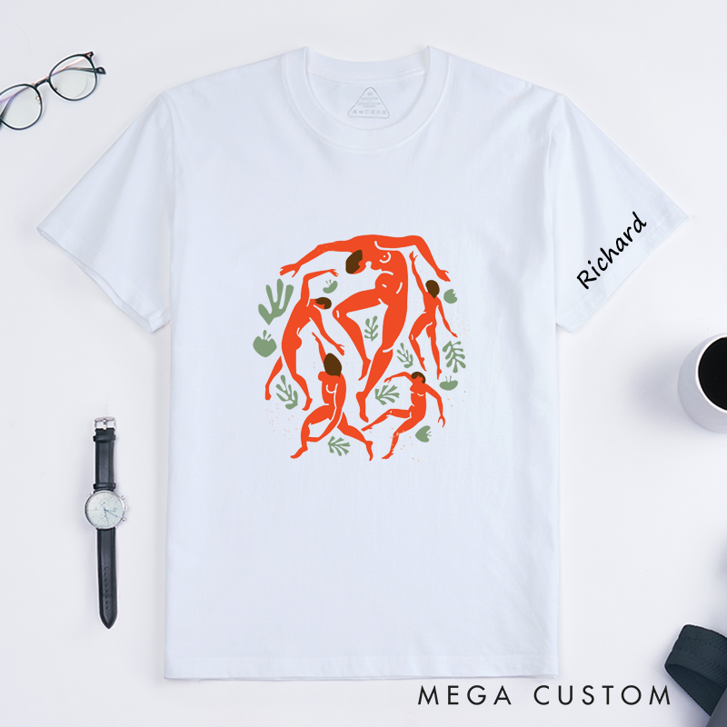 Personalized Classic T-Shirts  Dance Art Abstract Human Figure Custom Gift for Men and Women Unique Artistic Expression Tee for Birthday Present