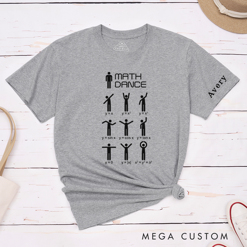 Personalized Classic T-Shirts Math Dance Gifts Funny Math Graphs Shirt Unique Geeky Math Apparel for Students Teachers Friends Custom Name Tee