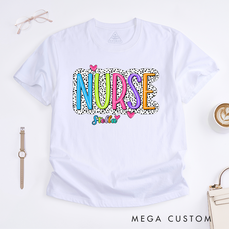Personalized Colorful and Fun Nurse T-Shirt for Brightening Your Nursing Wardrobe T-Shirt Gift for Nurse