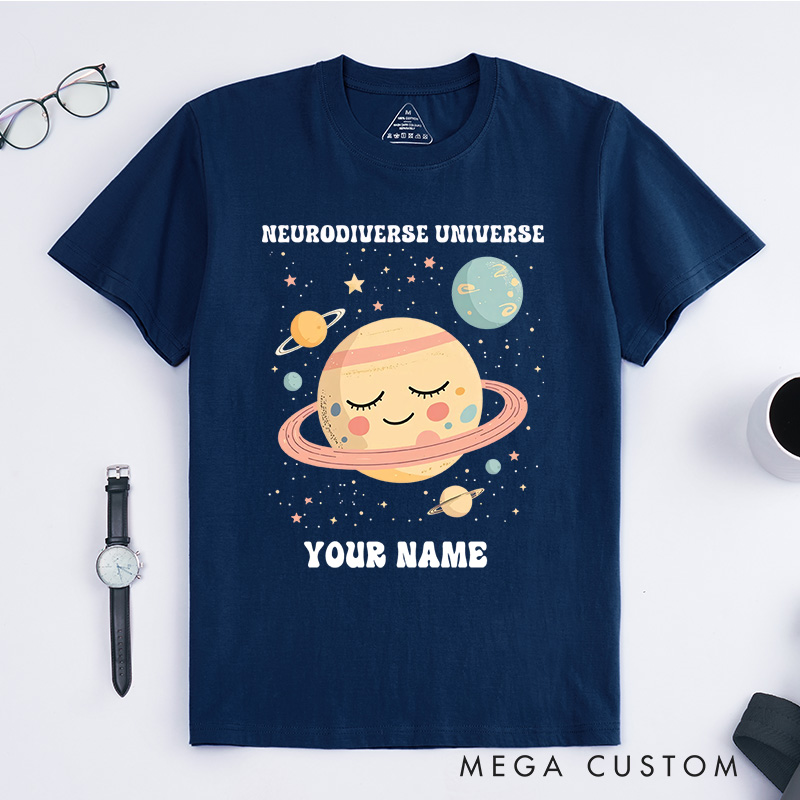 Personalized Neurodiverse Universe T-Shirt Autism Awareness Gifts