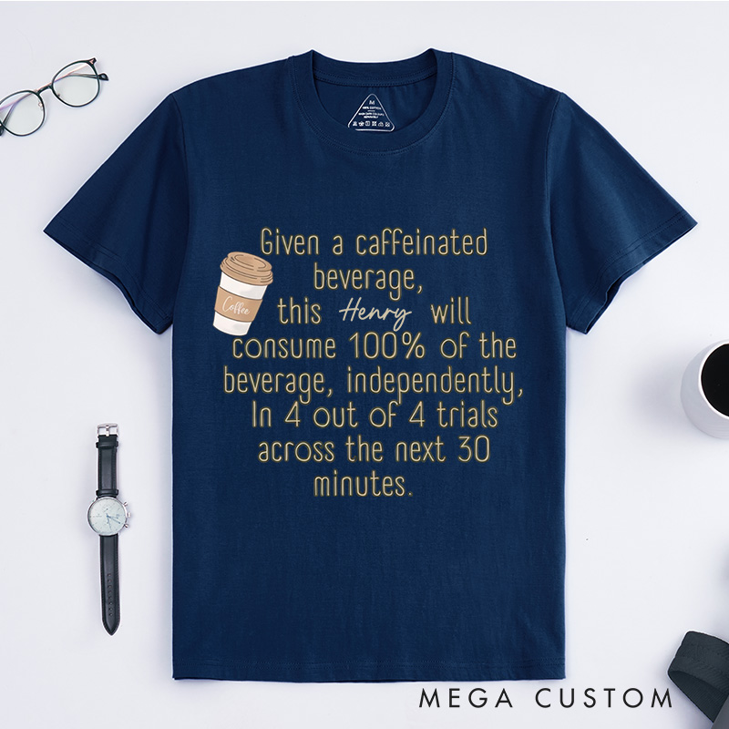 Personalized Coffee Lover T-Shirt Autism Gift Support Gift