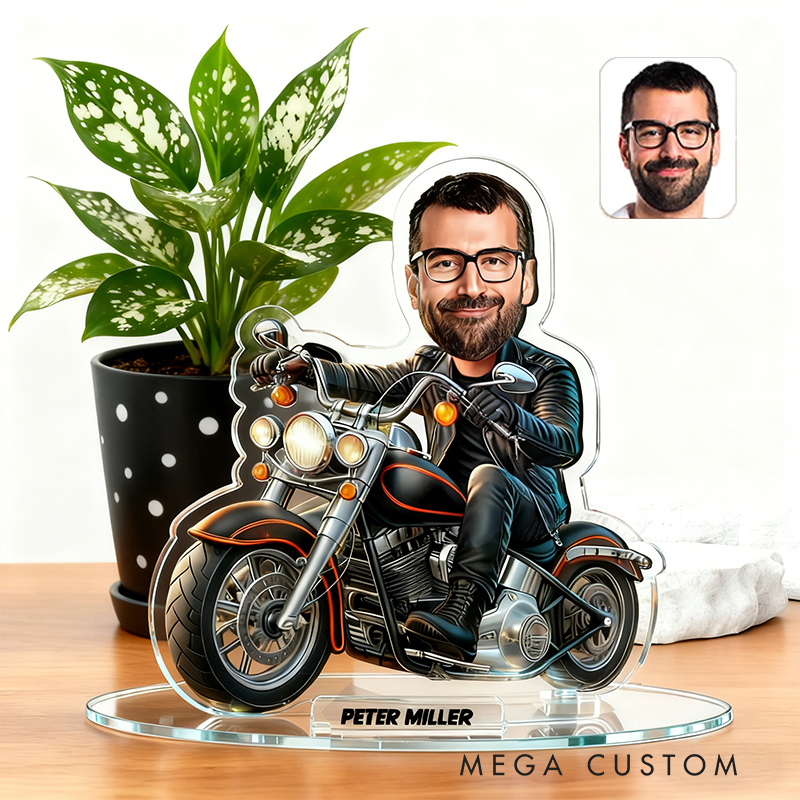 Personalized Motocross Portrait Desk Name Plate Acrylic Motorcycle Dirt Bike Plaque Office Decor Gifts