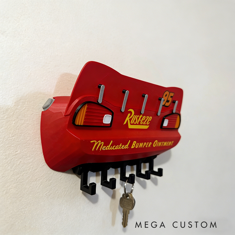 Personalized Lightning McQueen Key Holder Unique Gift for Racers and Racing Lovers