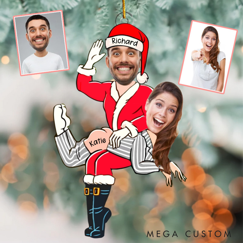 Personalized Couple Photo Christmas Ornament Funny Couple Christmas Decoration Gift Mr and Mrs Christmas Ornament