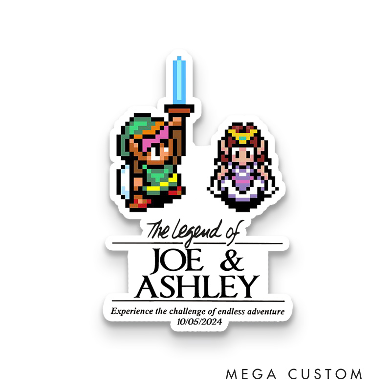 Personalized the Legend of You Couple Anniversary Sticker Video Game Sticker Pack Kindle Stickers Wedding Engagement Gift Valentine's Day