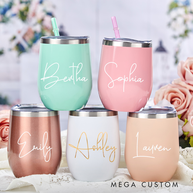 Personalized Stainless Wine Tumbler With Name Party Favors For Her