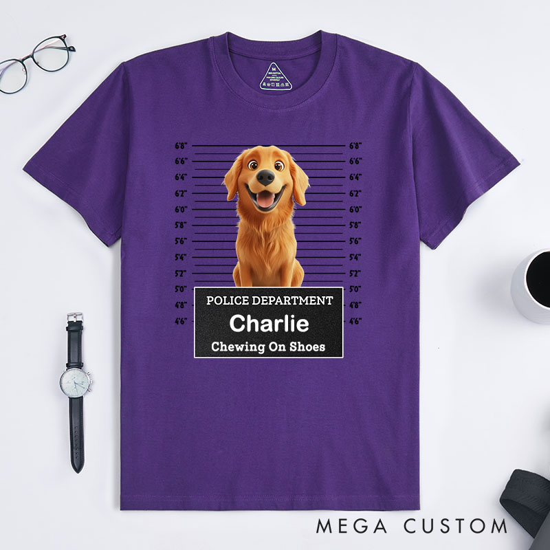 Personalized Dog Lover Police Department Chewing on Shoes or Choosing Nana Over Me T-Shirt