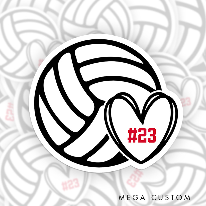 [Copy]Personalized Volleyball 3D Sticker with Custom Team Name, Player Name and Number for Game Day
