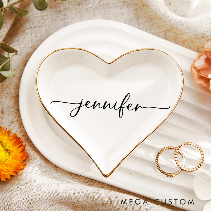 Personalized Trinket Dish With Name Engagement Ring Dish Gift For Her 